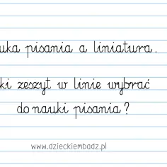 Napis na zeszycie w linie: Nauka pisania a liniatura. Jaki zeszyt wybrać do nauki pisania?