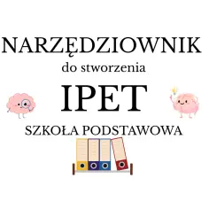 Narzędziownik do stworzenia IPET w szkole podstawowej. Dwa mózgi, jeden z lupą, drugi z żarówką.
